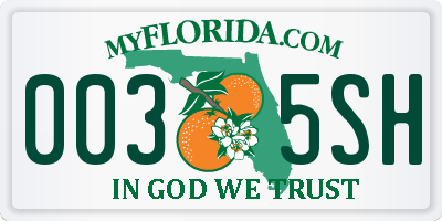 FL license plate 0035SH