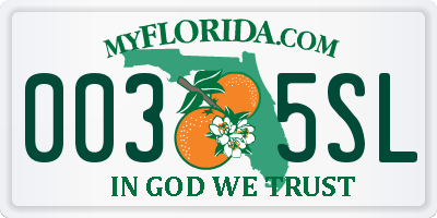 FL license plate 0035SL