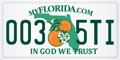 FL license plate 0035TI