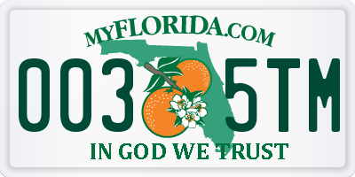 FL license plate 0035TM