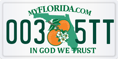 FL license plate 0035TT
