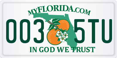 FL license plate 0035TU