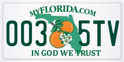 FL license plate 0035TV