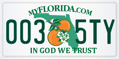 FL license plate 0035TY