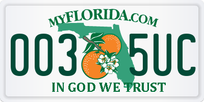 FL license plate 0035UC
