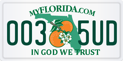 FL license plate 0035UD