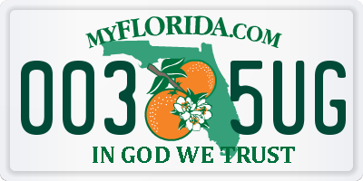 FL license plate 0035UG