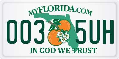 FL license plate 0035UH