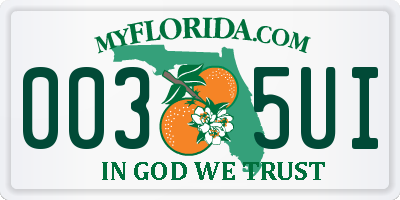 FL license plate 0035UI