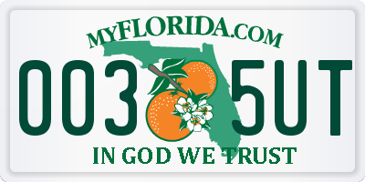 FL license plate 0035UT
