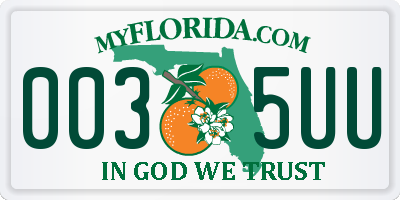 FL license plate 0035UU