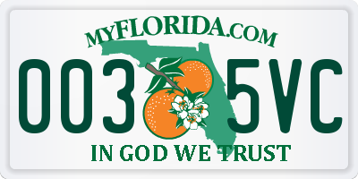 FL license plate 0035VC