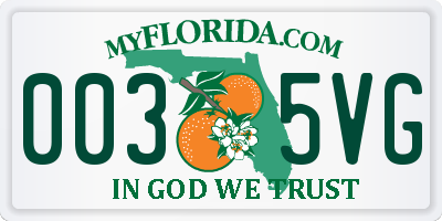 FL license plate 0035VG