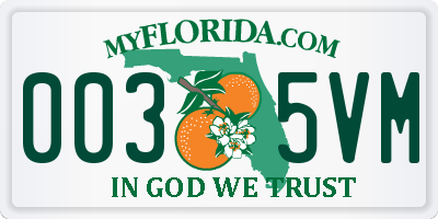 FL license plate 0035VM