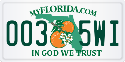FL license plate 0035WI