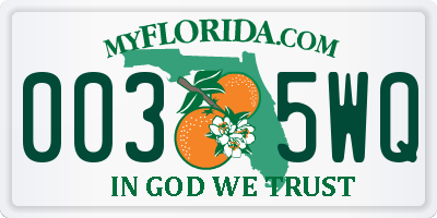 FL license plate 0035WQ