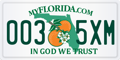 FL license plate 0035XM