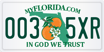 FL license plate 0035XR