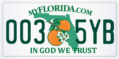 FL license plate 0035YB