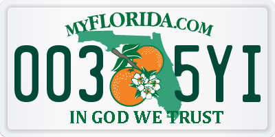 FL license plate 0035YI