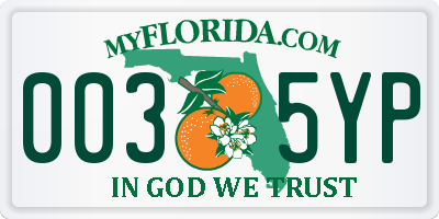 FL license plate 0035YP