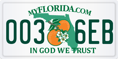 FL license plate 0036EB