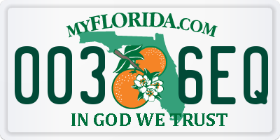 FL license plate 0036EQ
