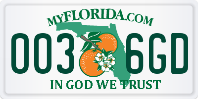 FL license plate 0036GD
