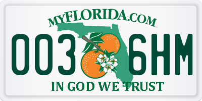 FL license plate 0036HM