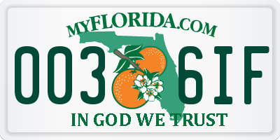 FL license plate 0036IF