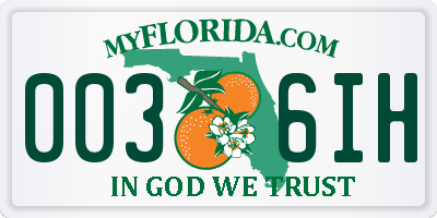 FL license plate 0036IH