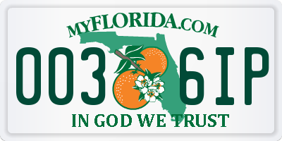 FL license plate 0036IP