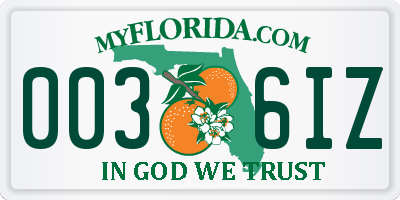 FL license plate 0036IZ
