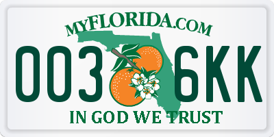 FL license plate 0036KK