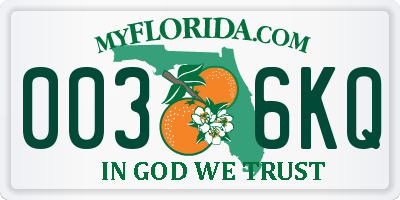 FL license plate 0036KQ