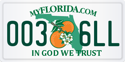 FL license plate 0036LL