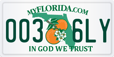 FL license plate 0036LY