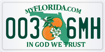 FL license plate 0036MH