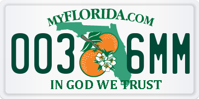 FL license plate 0036MM