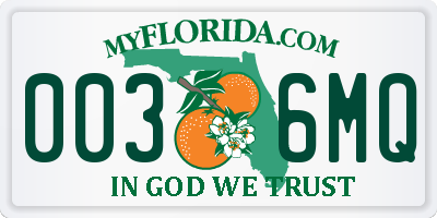 FL license plate 0036MQ