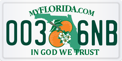 FL license plate 0036NB