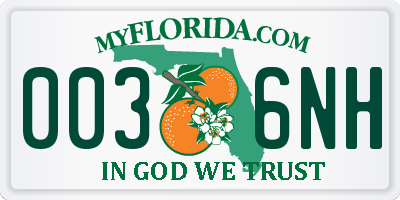 FL license plate 0036NH