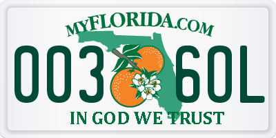 FL license plate 0036OL