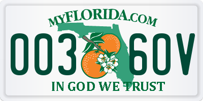 FL license plate 0036OV