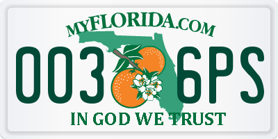 FL license plate 0036PS