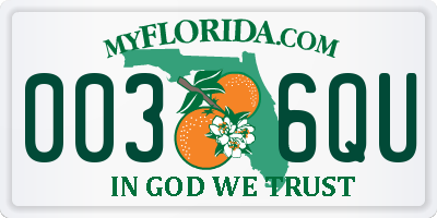 FL license plate 0036QU