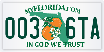 FL license plate 0036TA