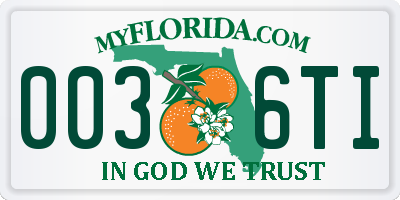 FL license plate 0036TI