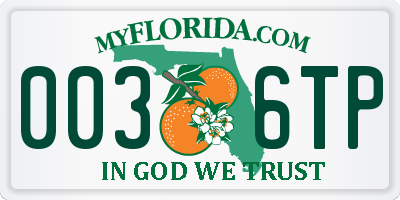 FL license plate 0036TP