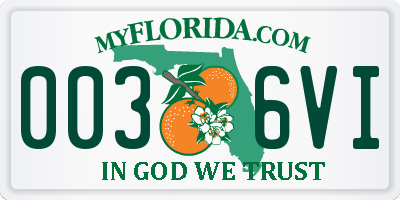 FL license plate 0036VI